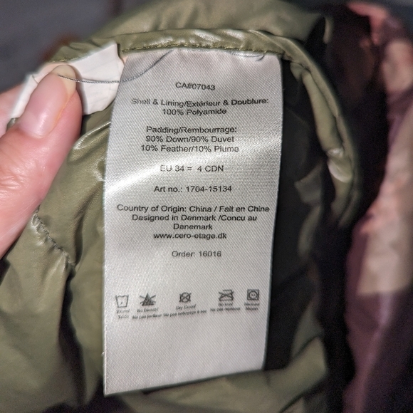 ETAGE Neutrals Floral Bohemian Lightweight Puffer Jacket Size 6 - Picture 9 of 13